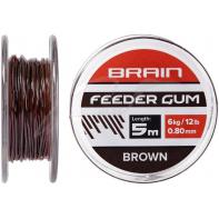 Амортизирующая резина Brain Feeder Gum 0.8mm 12lb/6kg (5m) ц:коричневый (18581087) 