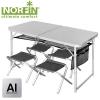 Стол складной Norfin RUNN NF алюминиевый + 4 стула (NF-20310)